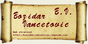 Božidar Vančetović vizit kartica
